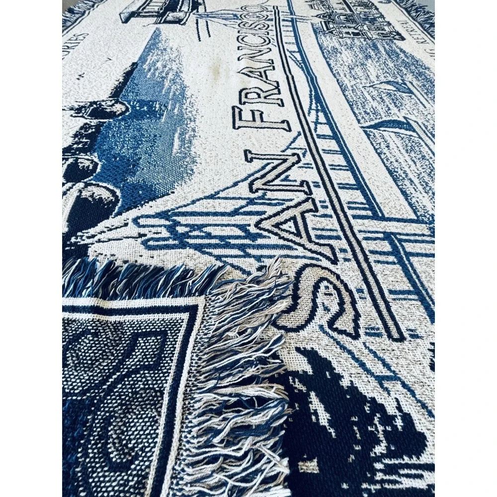 Creative Memories San Francisco Fringe Throw Blanket Vintage‎ Retreat  67